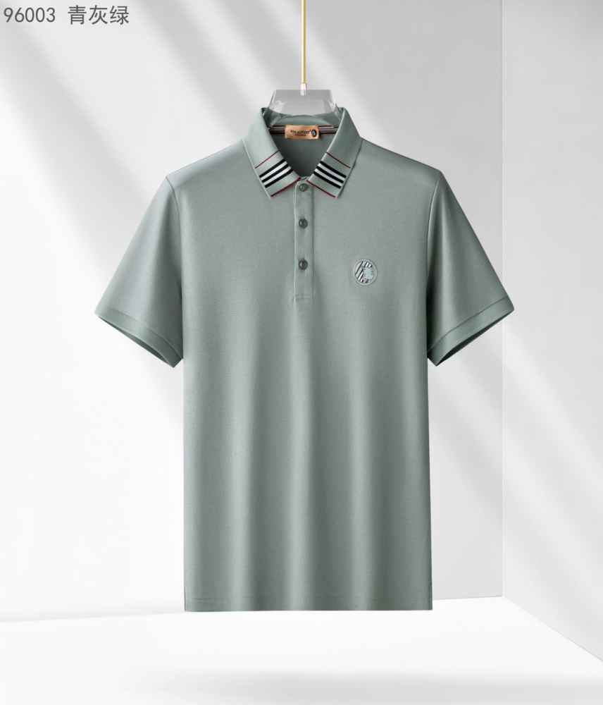 Burberry Embroidered logo Green Premium Polo T-shirt-thumb-0