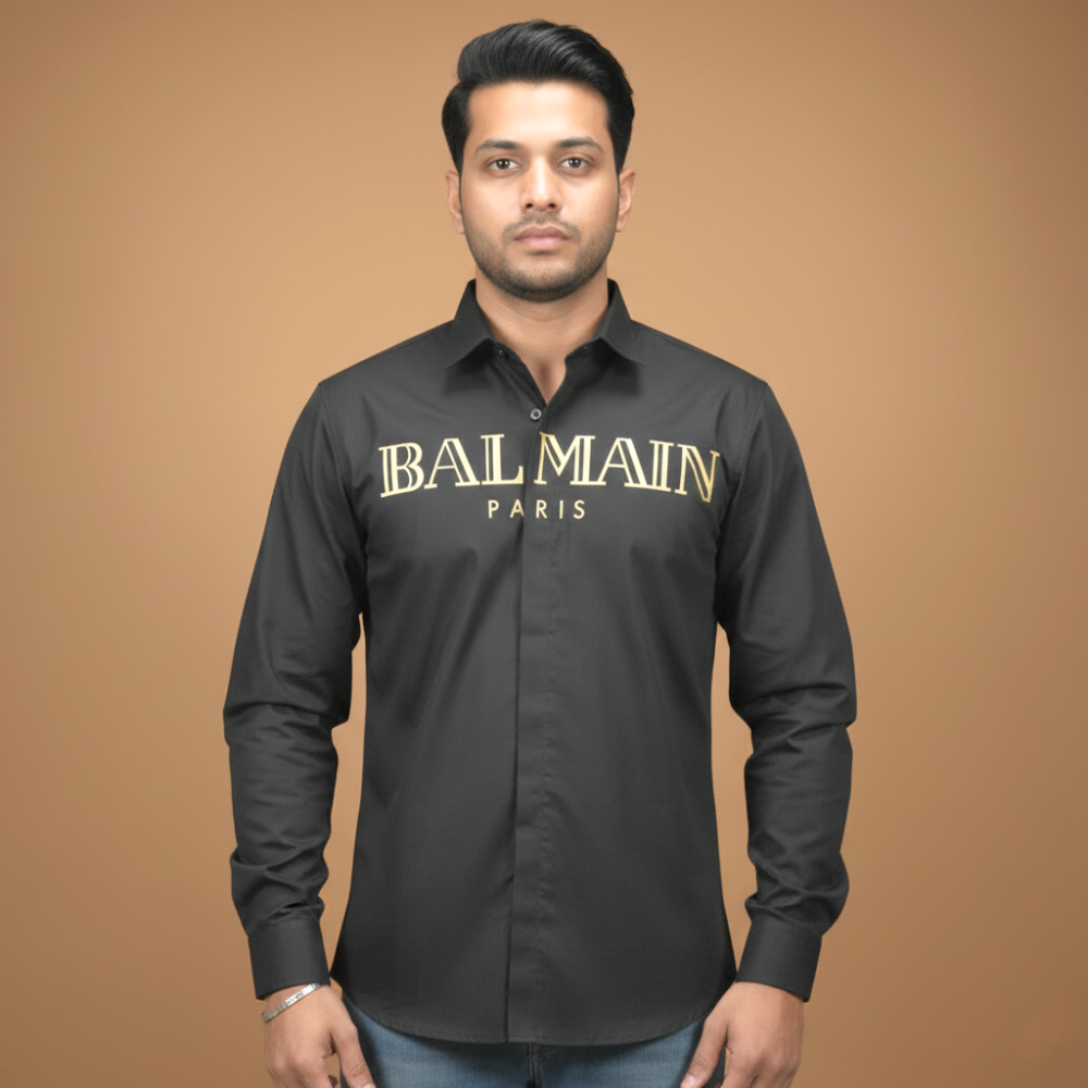 Balmain Printed Black Premium Luxury Shirt-1