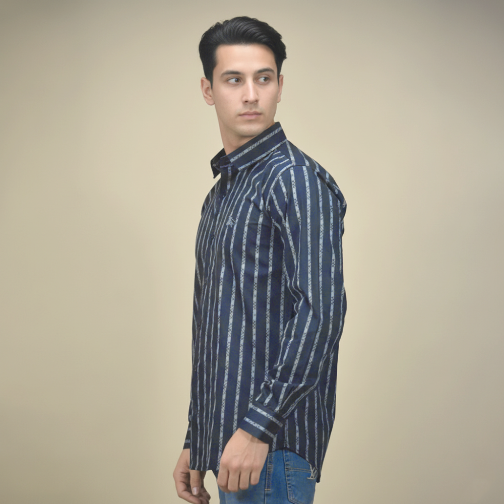 Burberry Embroidered logo Navy Blue Luxury Shirt-2