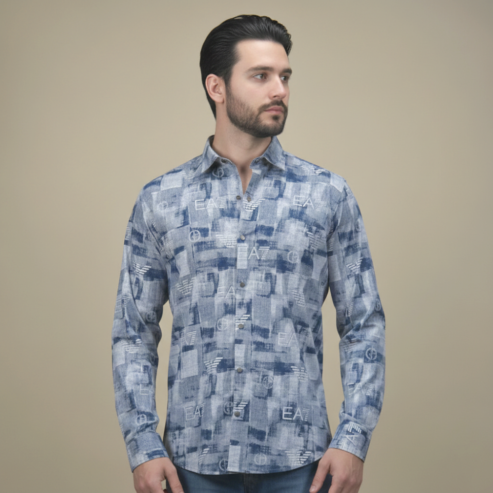 Emporio Armani Navy Blue Premium Quality Shirt-1