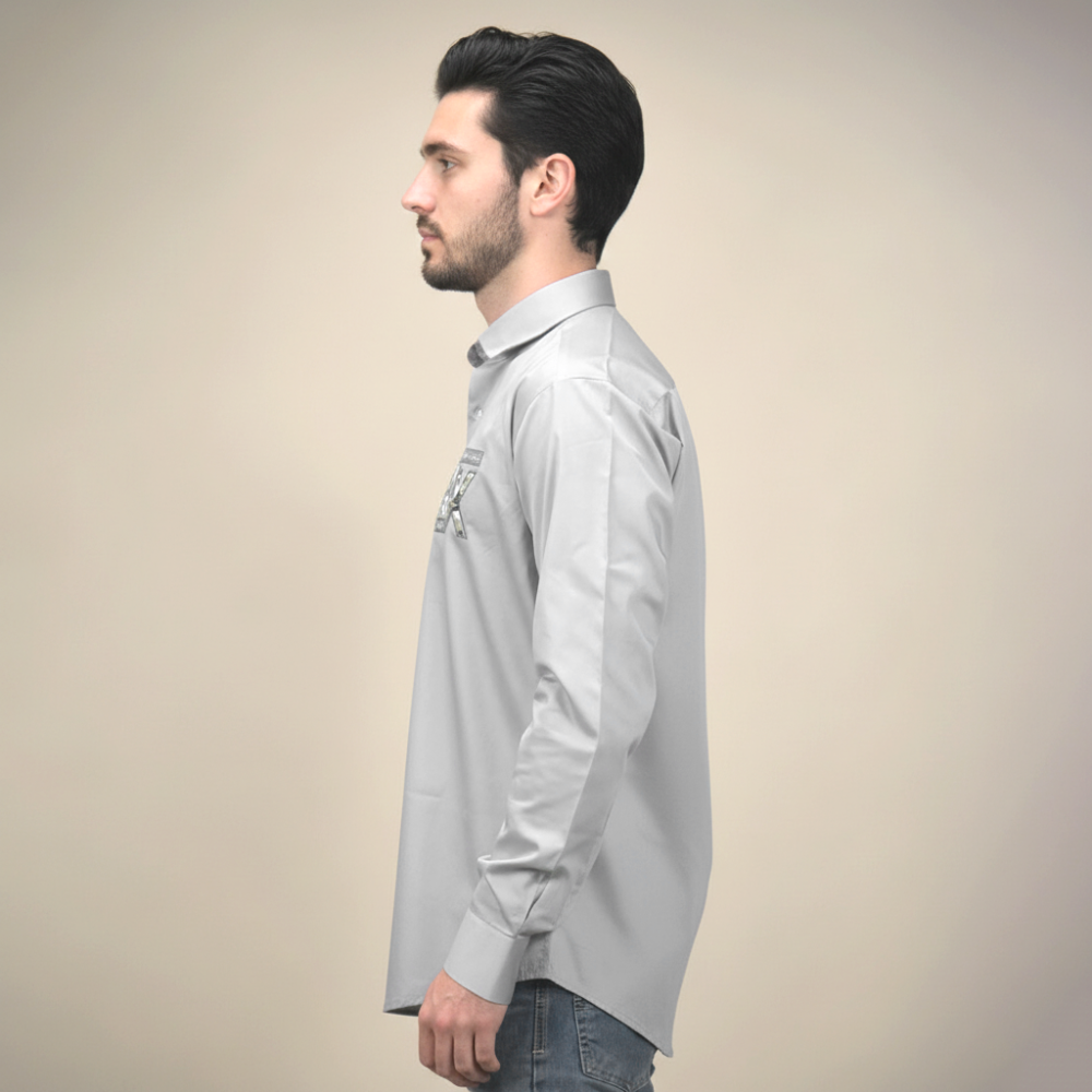 Armani Exchange Grey Premium Cotton Shirt-thumb-2
