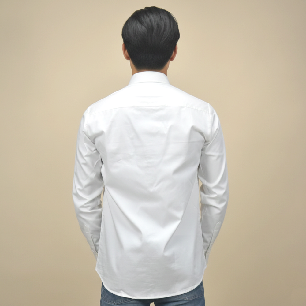 Armani Exchange White Premium Cotton Shirt-thumb-3