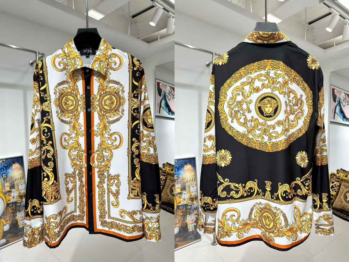 Versace Black Premium Quality Cotton Shirt-thumb-0