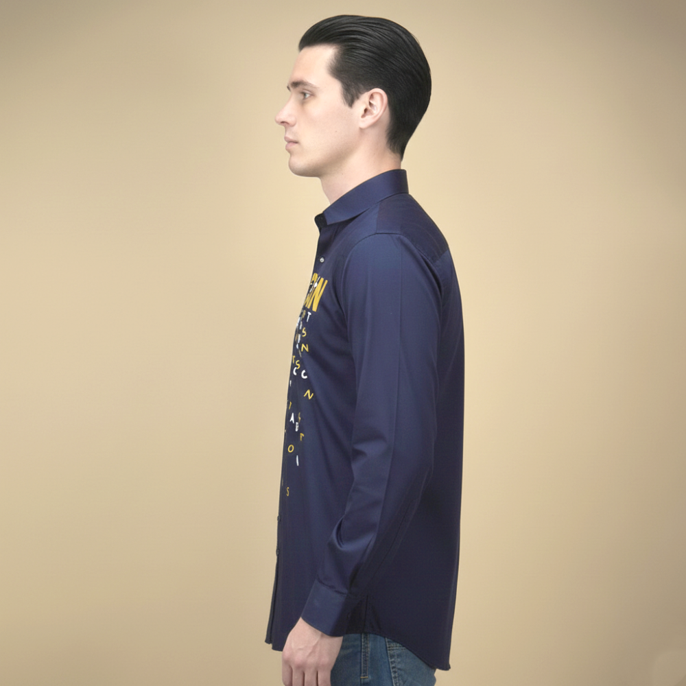 Dior Blue Premium Quality Cotton Shirt-2