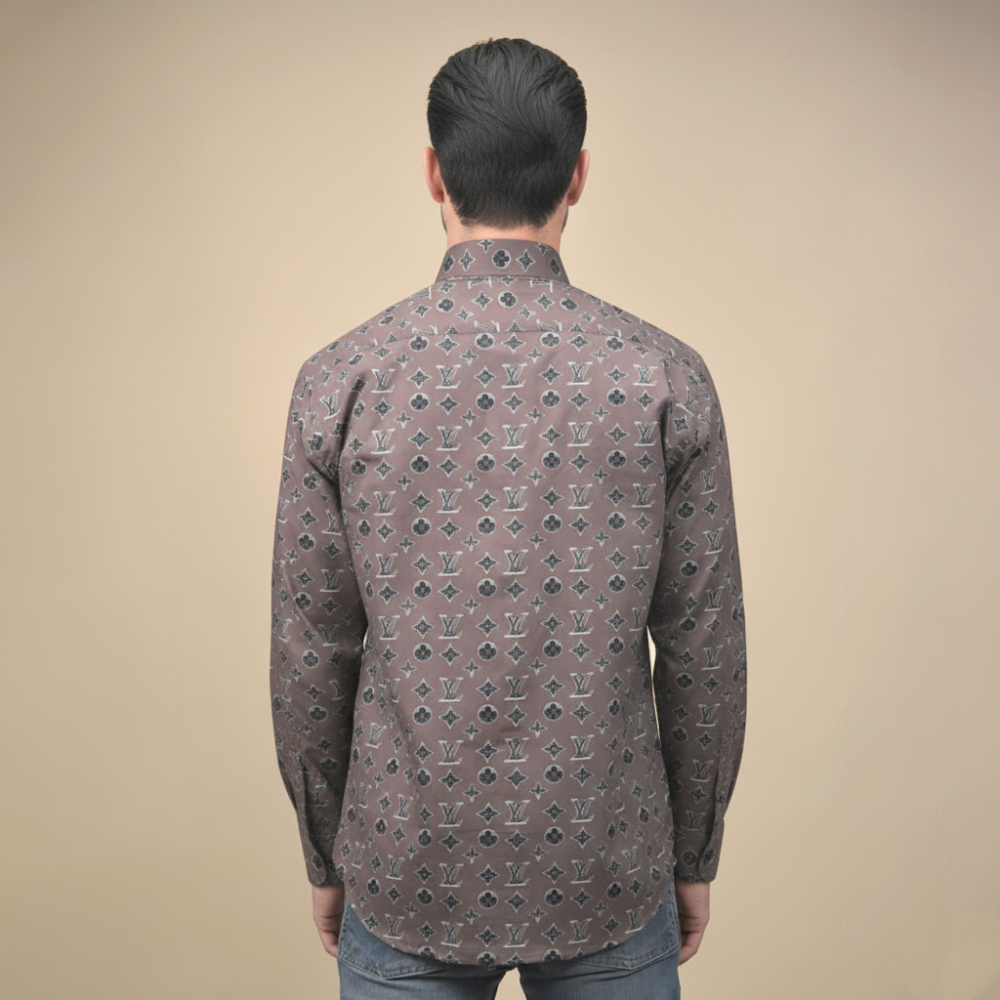 Louis Vuitton Brown Premium Quality Shirt-3