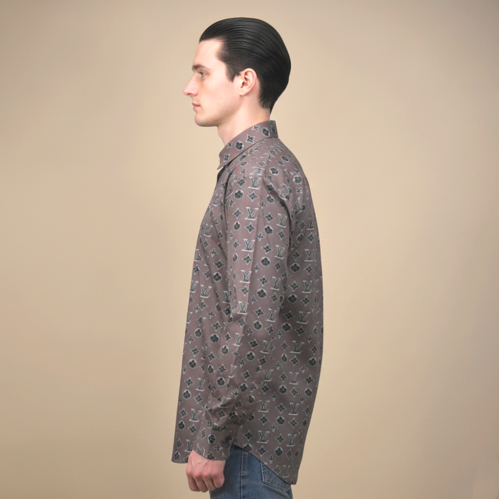 Louis Vuitton Brown Premium Quality Shirt-2