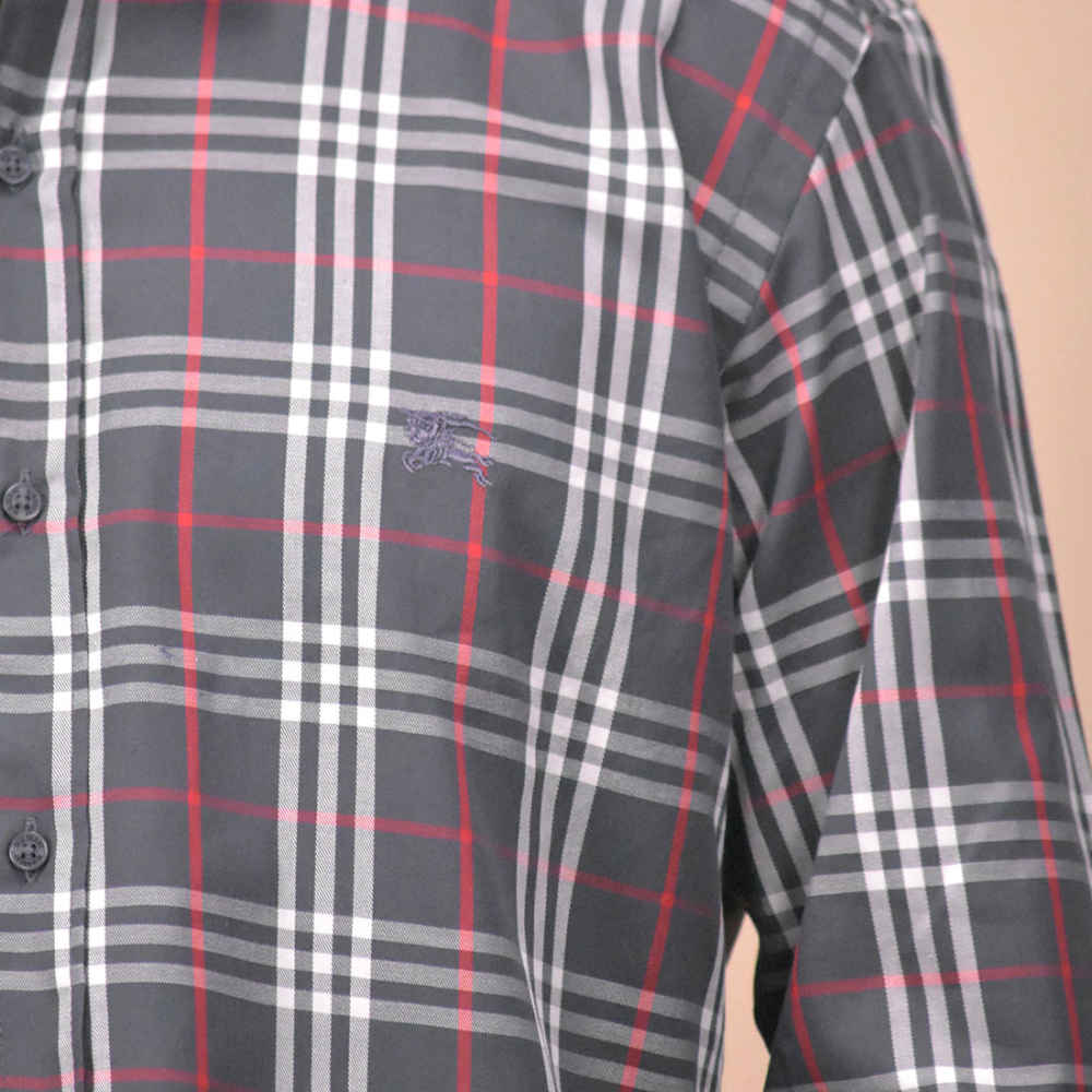 Burberry Grey Check Premium Quality Shirt-4