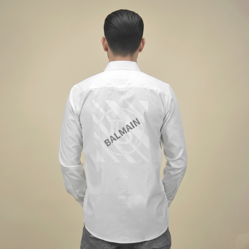 Balmain White Premium Quality Cotton Shirt-3