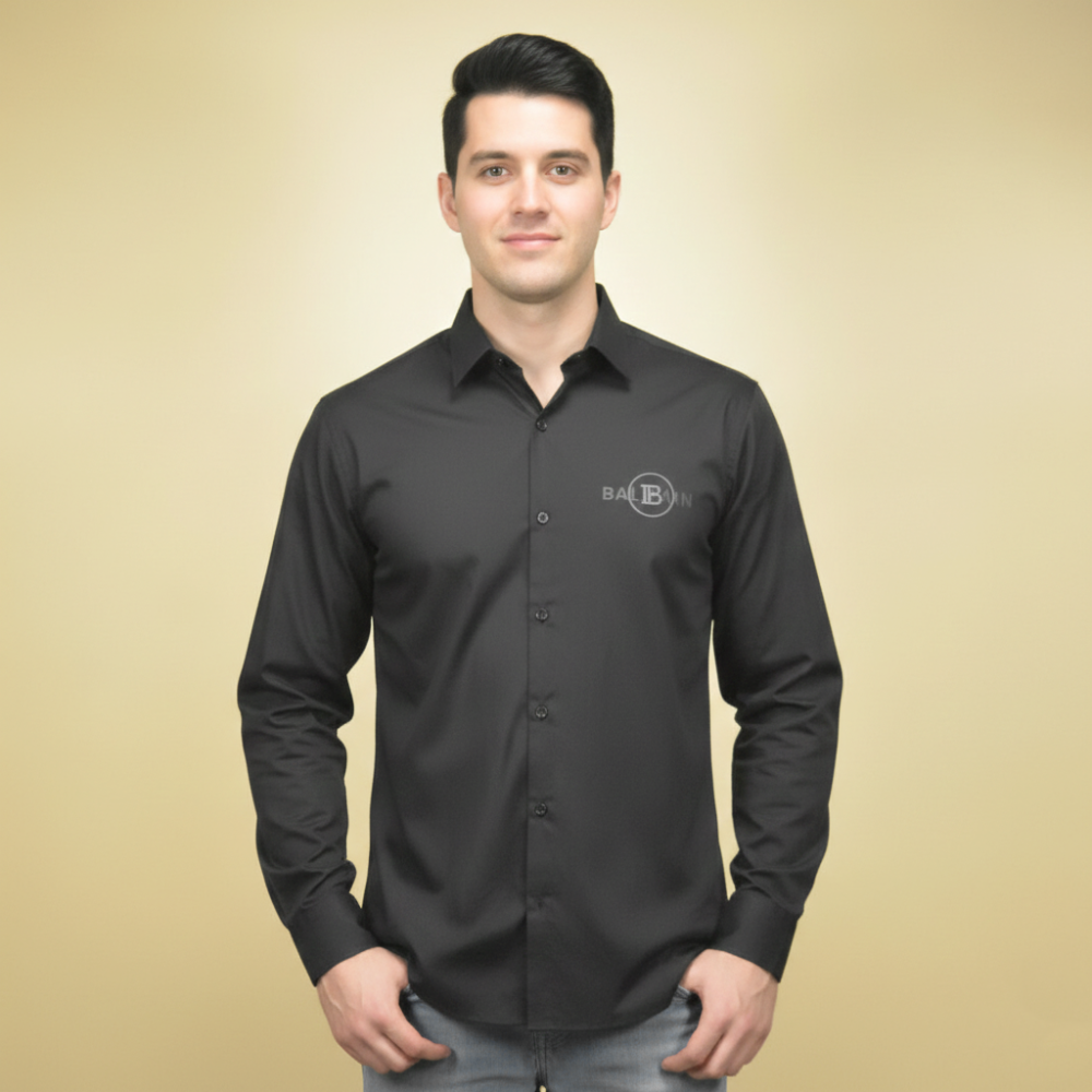 Balmain logo Print Black Premium Quality Shirt-1