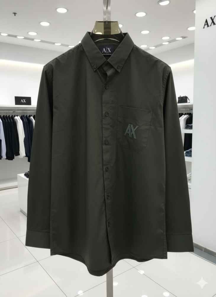 Armani Exchange Dark Grey Premium Qualiy Cotton Shirt-1