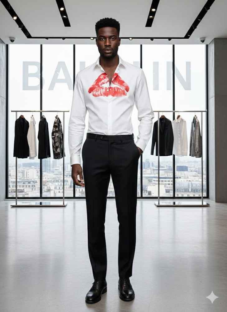 Balmain Embroidered White Premium Cotton Shirt-thumb-0