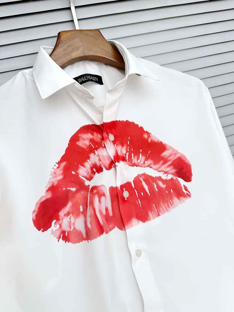 Balmain Embroidered White Premium Cotton Shirt-thumb-2