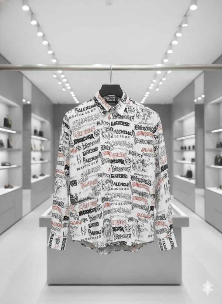 Balenciaga White Premium Quality Designer Shirt-1