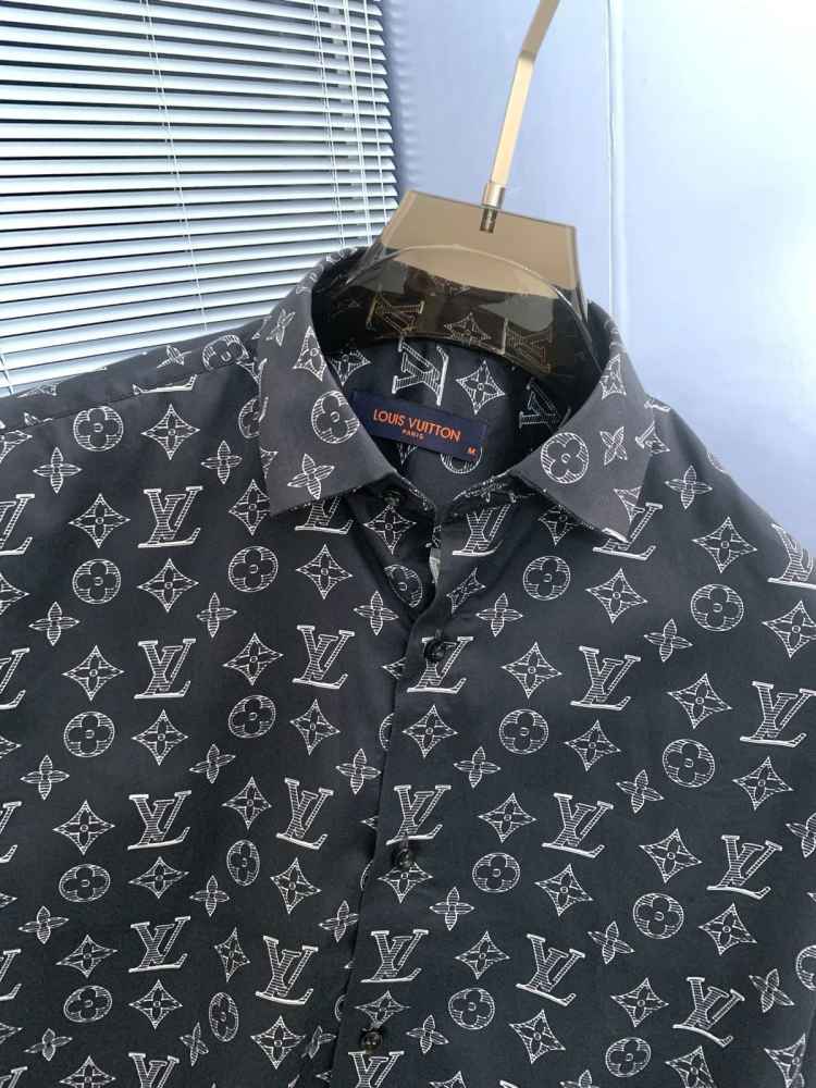 Louis Vuitton Monogram Black Premium Cotton Shirt-1