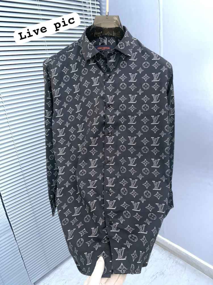 Louis Vuitton Monogram Black Premium Cotton Shirt-2