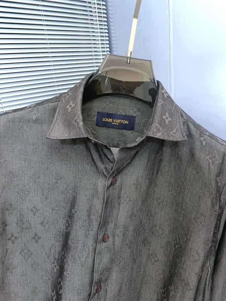 Louis Vuitton Monogram Grey Premium Cotton Shirt-3