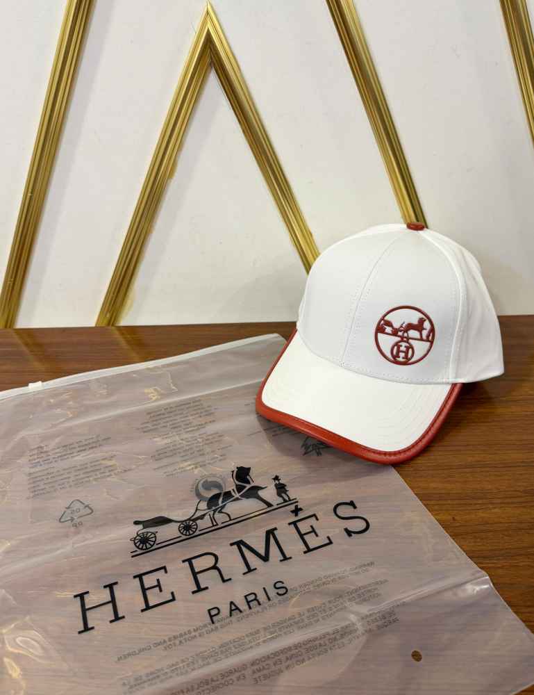 Hermes White Premium Quality Caps-thumb-0