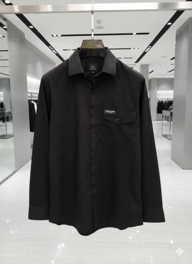 Armani Exchange Black Pemium Quality Cotton Shirt-1