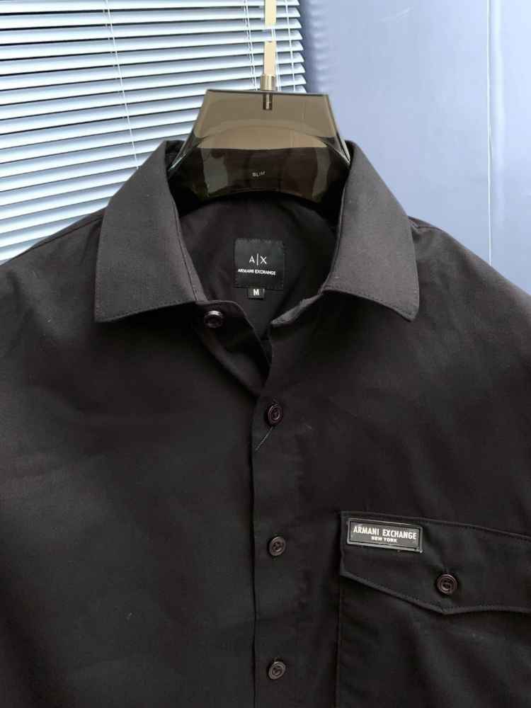 Armani Exchange Black Pemium Quality Cotton Shirt-3