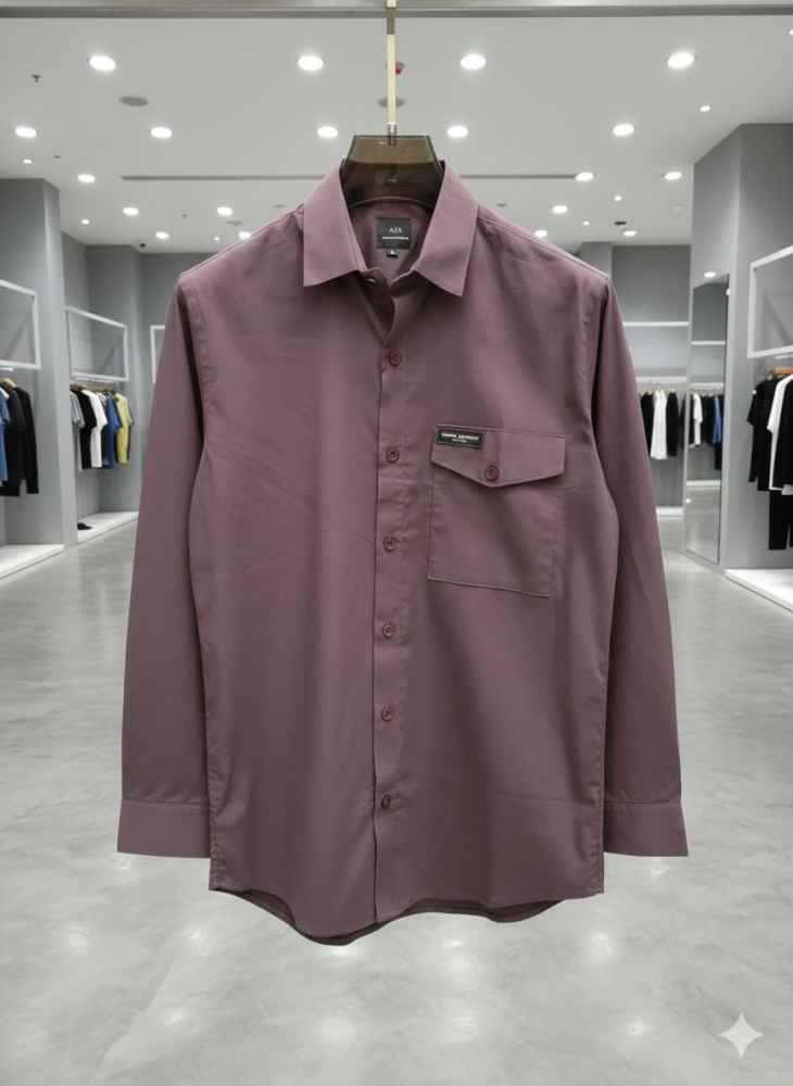Armani Exchange Purple Pemium Quality Cotton Shirt-1