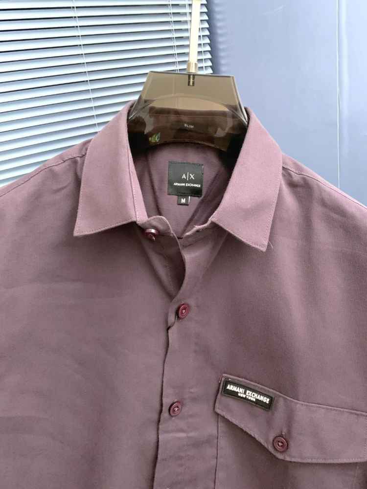 Armani Exchange Purple Pemium Quality Cotton Shirt-3