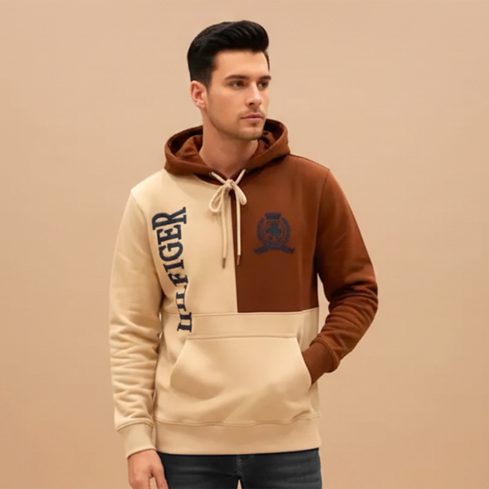 Tommy Hilfiger Cream & Brown Premium Quality Hoodie-thumb-0