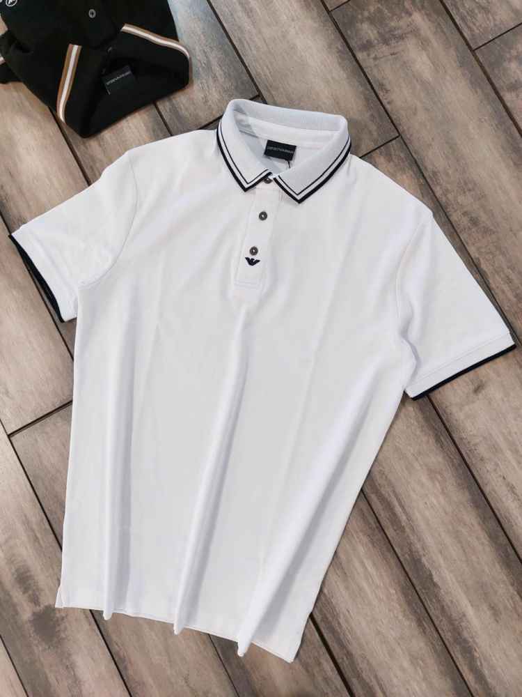Emporio Armani White Premium Quality Polo T-shirt-thumb-0