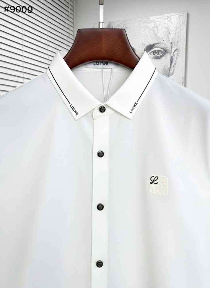 Loewe Embroidered White Premium Cotton Shirt-thumb-1