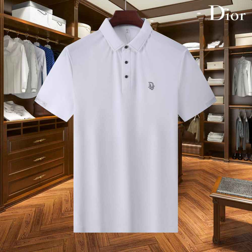 Dior White Premium Quality Polo T-Shirt-1