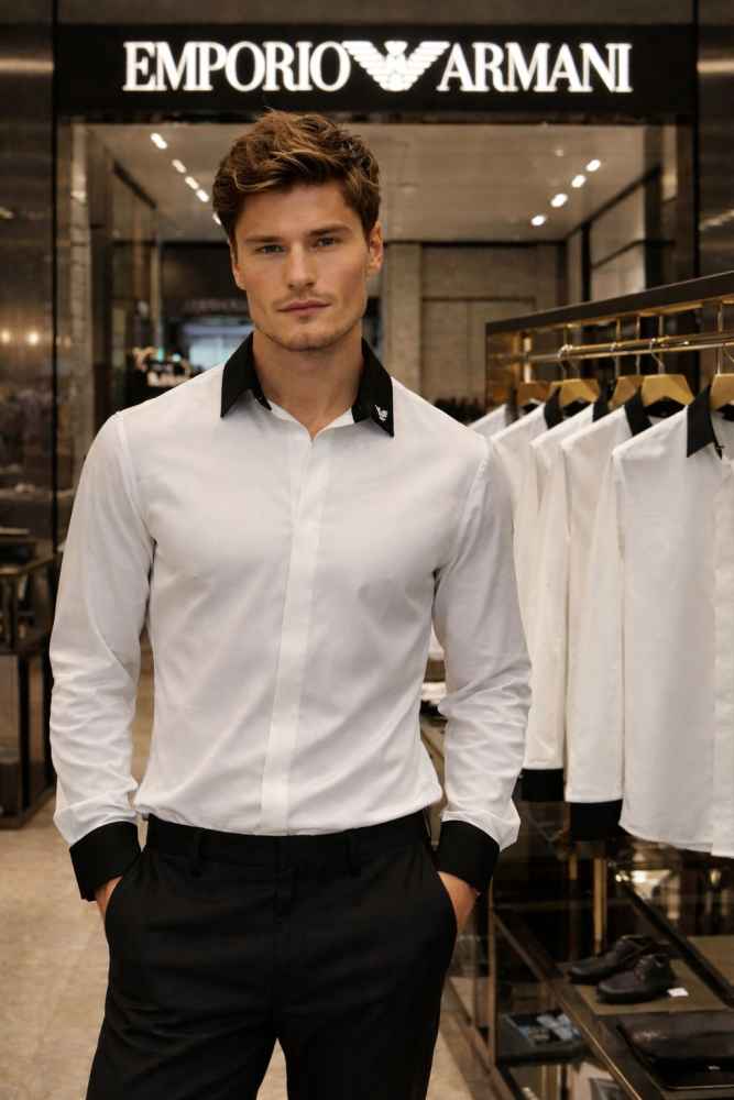 Emporio Armani White Premium Quality Shirt-thumb-0