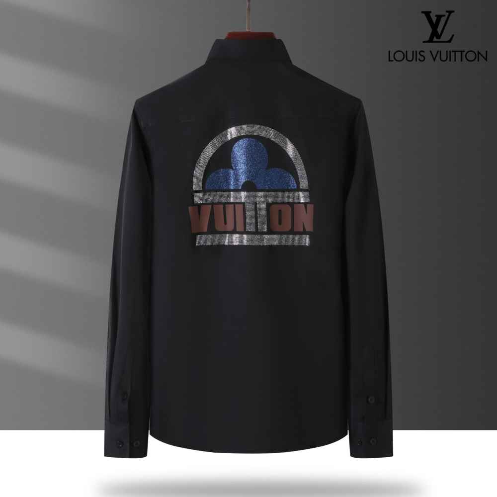Louis Vuitton Monogram Black Premium Cotton Shirt-1
