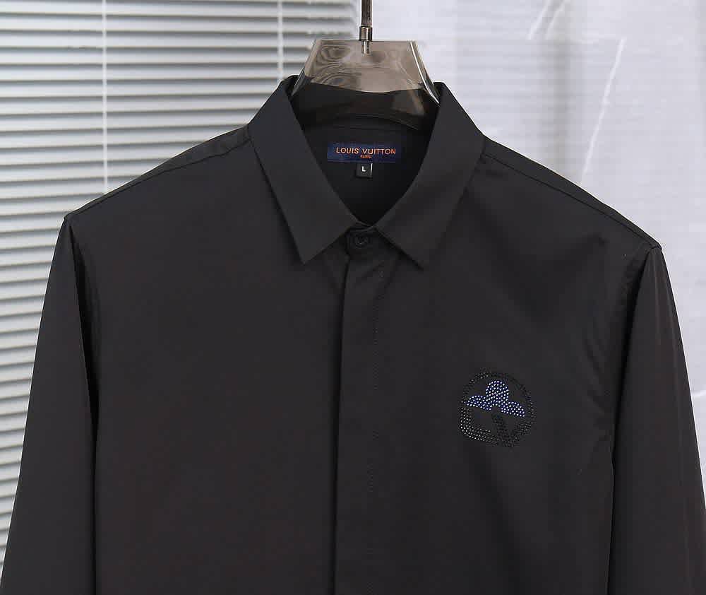 Louis Vuitton Monogram Black Premium Cotton Shirt-1