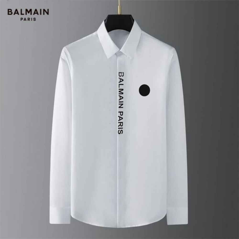 Balmain Embroidered White Premium Cotton Shirt-thumb-0