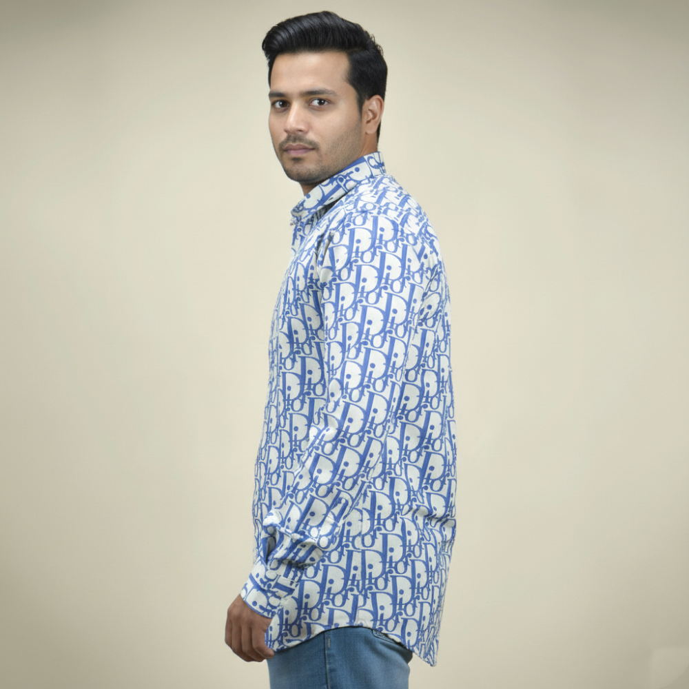 Dior White & Blue Premium Quality Shirt-2