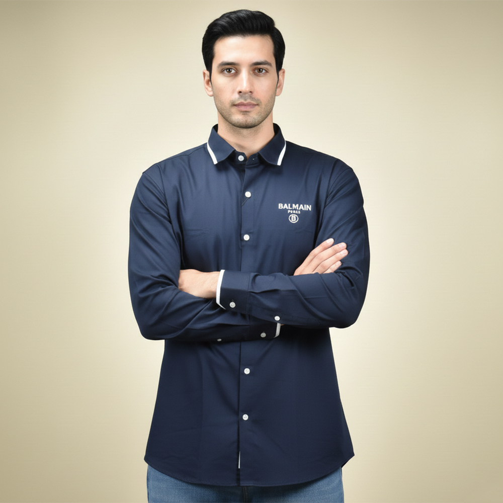 Balmain Blue Premium Quality Shirt-1