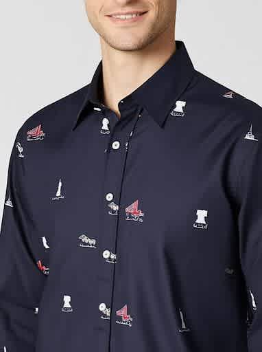Ralph Lauren Embroidered Blue Premium Cotton Shirt-1