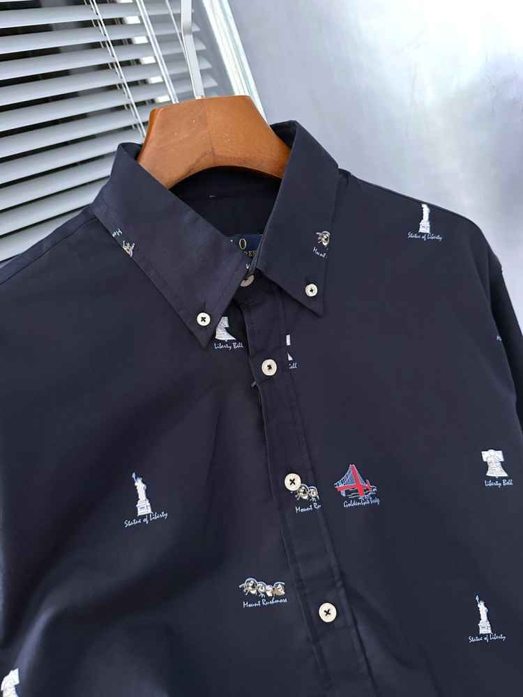 Ralph Lauren Embroidered Blue Premium Cotton Shirt-2