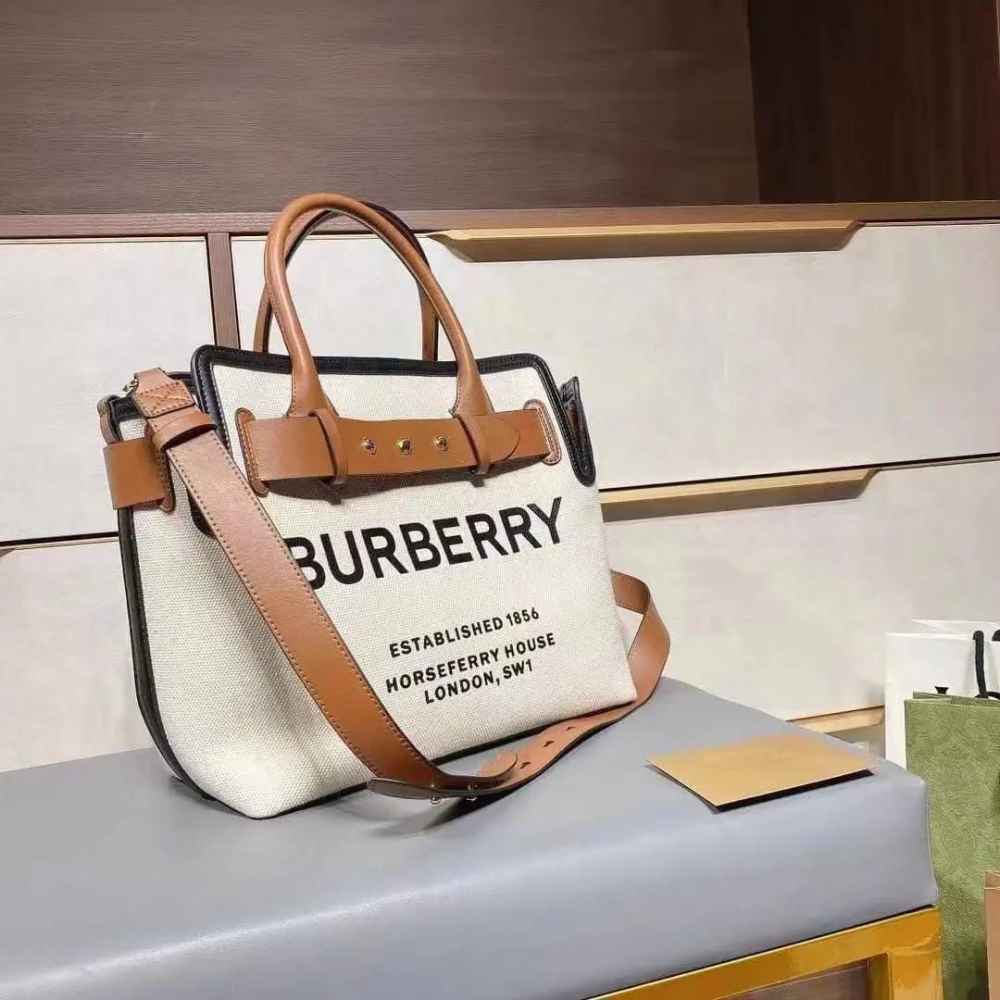 Burberry White Horseferry HandBag-thumb-0