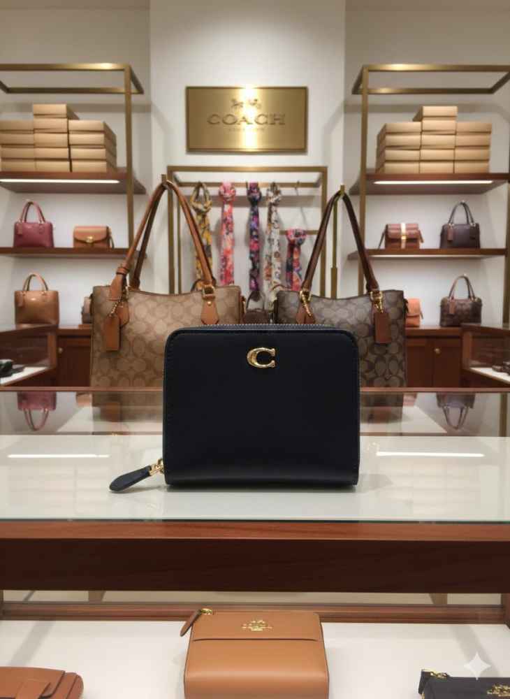 Coach Half Black Premium Quality Wallet-thumb-0