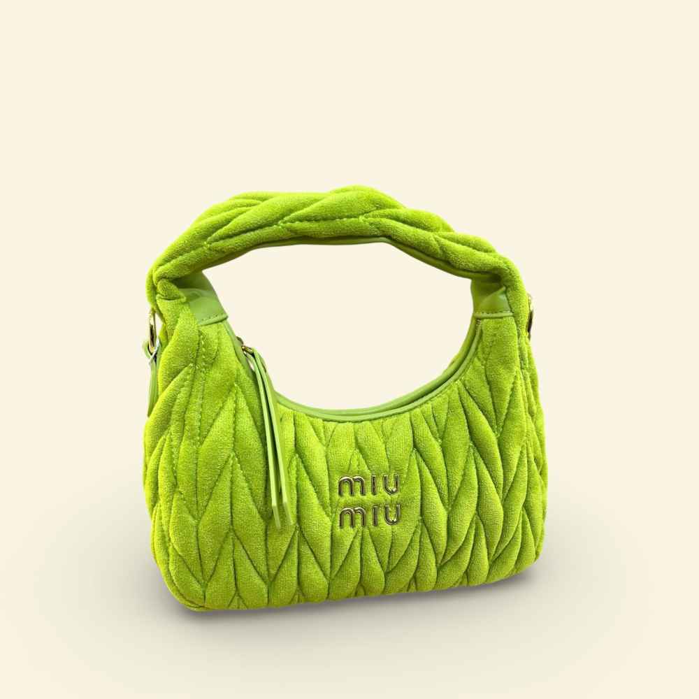 Miu Miu Wander Matlasse Green Hobo Bag-thumb-0