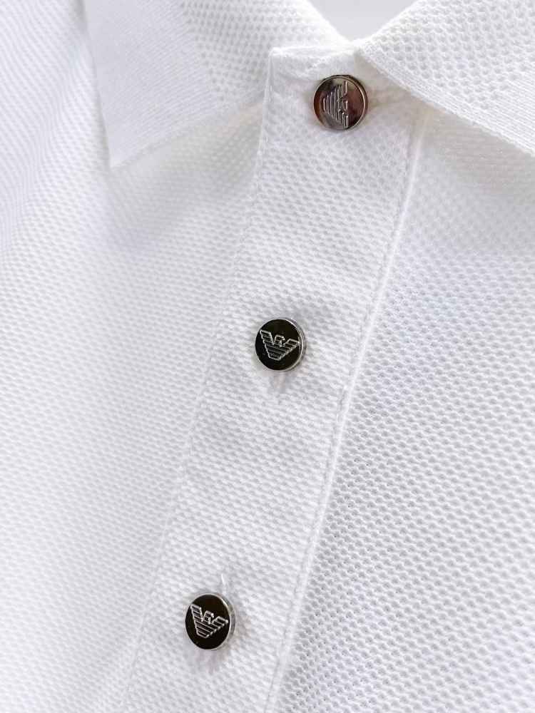 Emporio Armani White Cotton T-Shirt-thumb-4