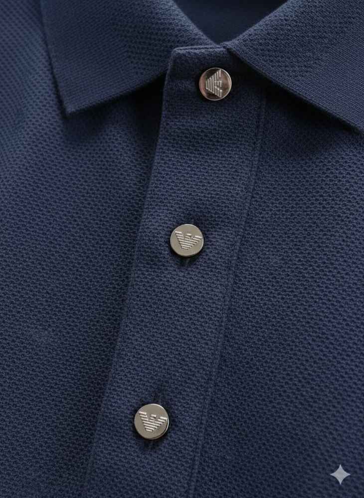 Emporio Armani Blue Cotton T-Shirt-thumb-2