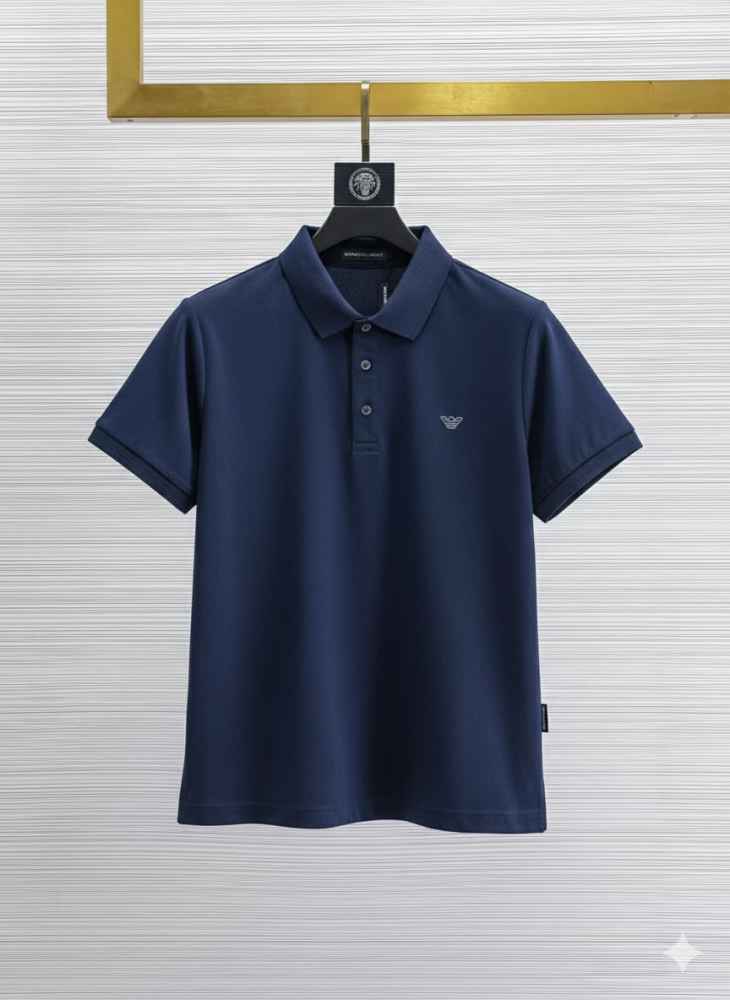 Emporio Armani Blue Cotton T-Shirt-thumb-0