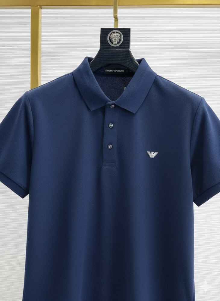 Emporio Armani Blue Cotton T-Shirt-thumb-1