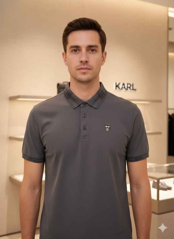 Karl Lagerfeld Grey Premium Quality T-shirt-1