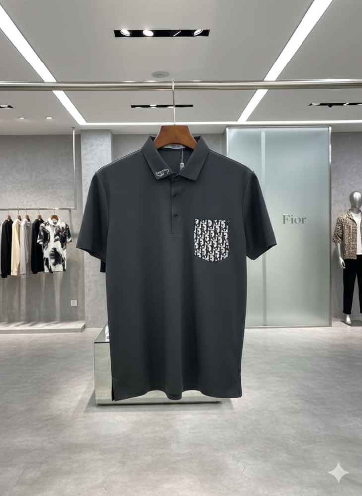 Dior Grey Premium Quality Polo T-Shirt-1