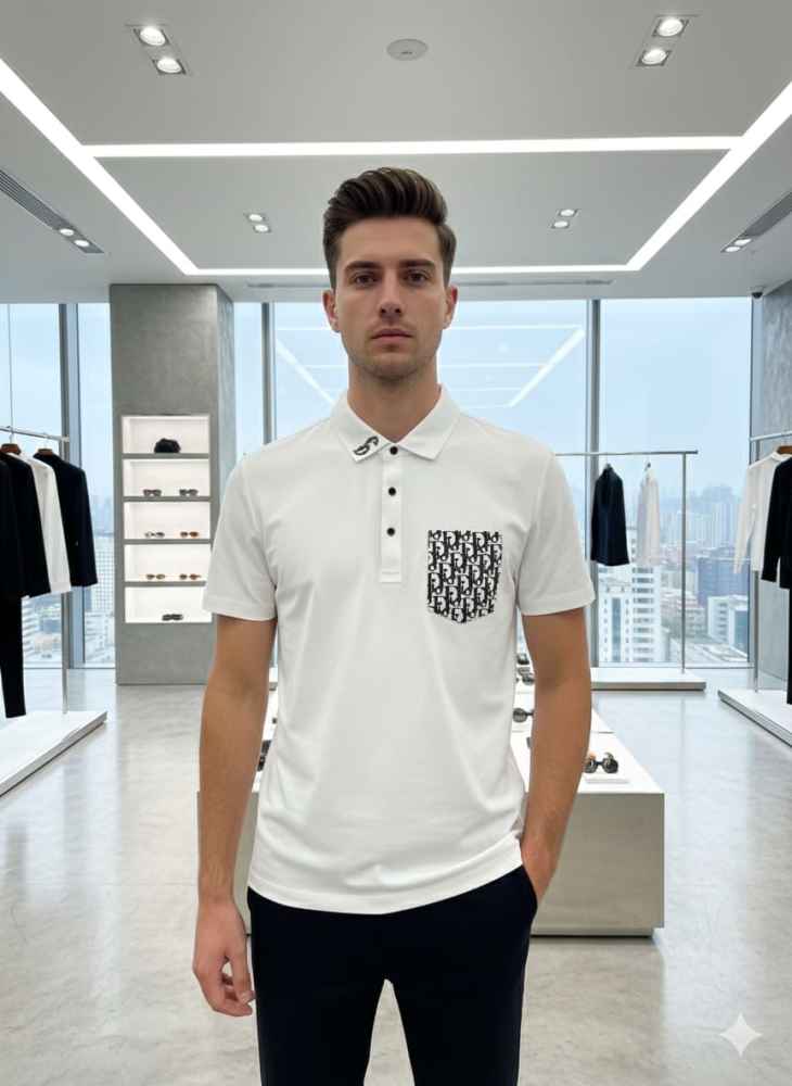 Dior White Premium Quality Polo T-Shirt-thumb-0