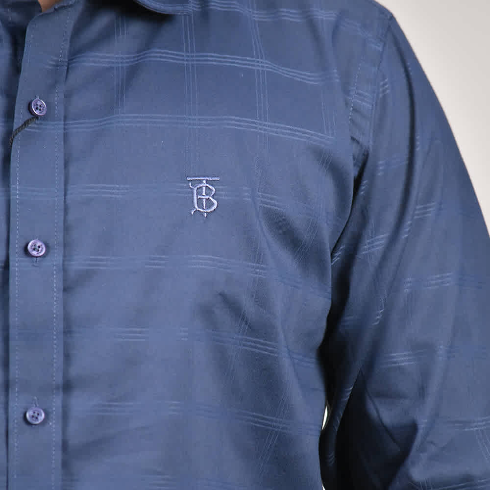 Burberry Navy Blue Premium Quality Shirt-thumb-4