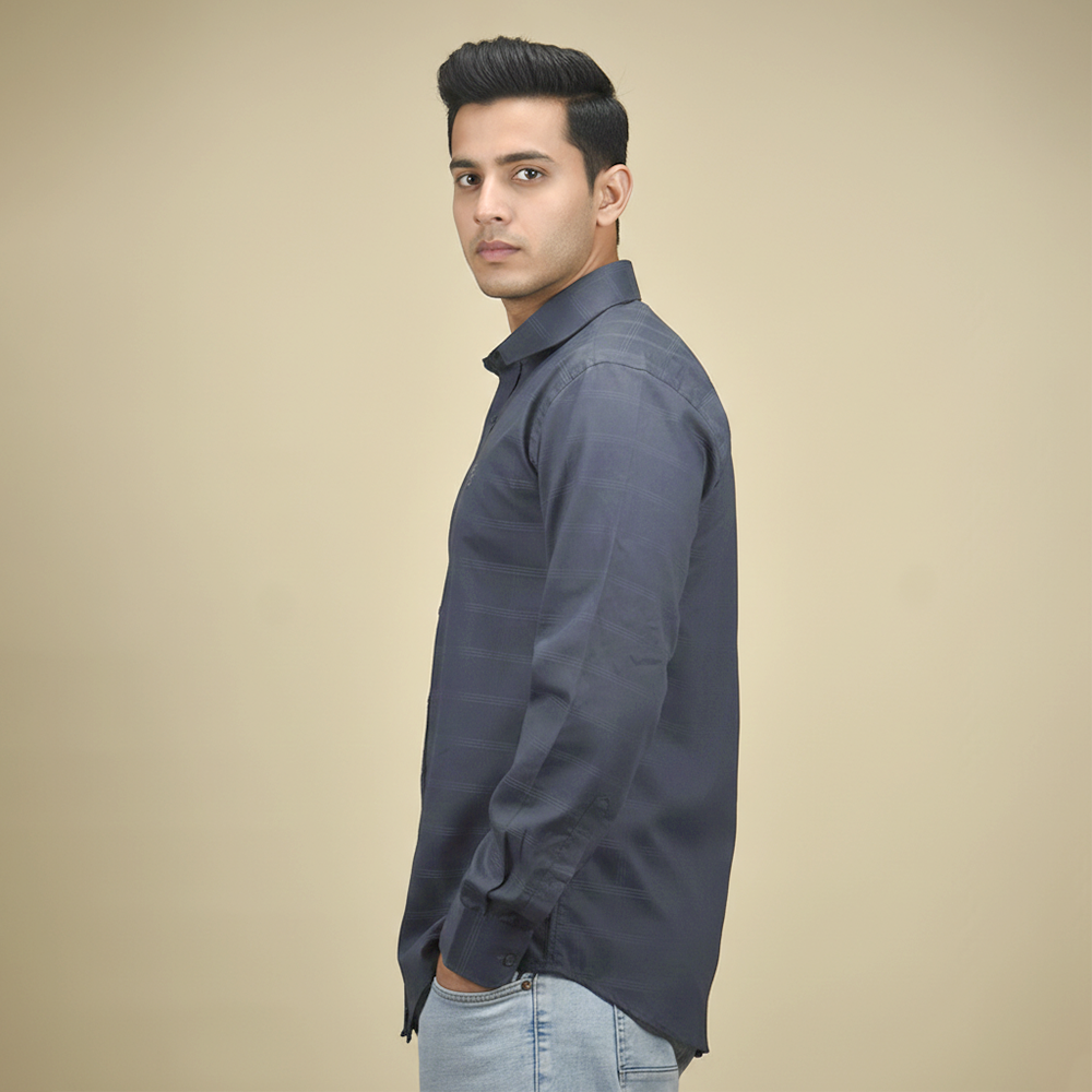 Burberry Navy Blue Premium Quality Shirt-thumb-2