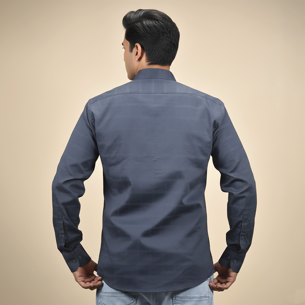 Burberry Navy Blue Premium Quality Shirt-thumb-3